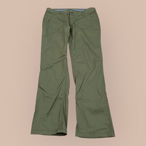 Horny Toad Casual Pants Women's 12 Green Stretch Straight Leg Boho Streetwear